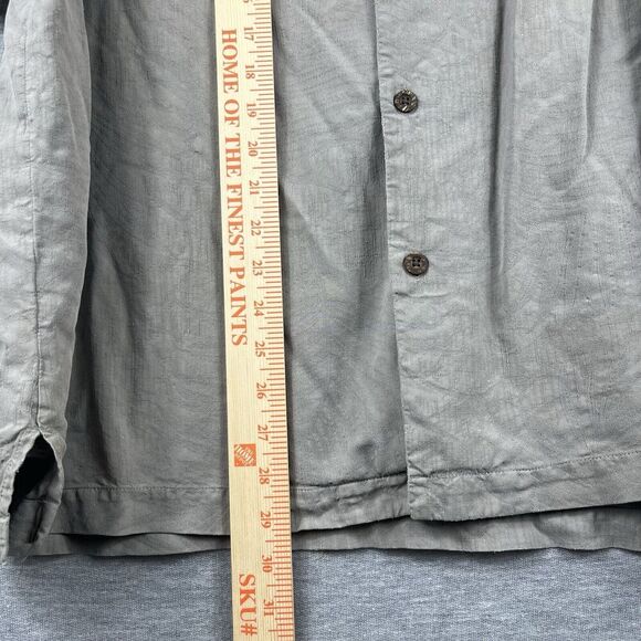 Tommy Bahama Button Up Floral Silk Shirt Size XL Men Solid Tan Original Fit - Picture 9 of 10